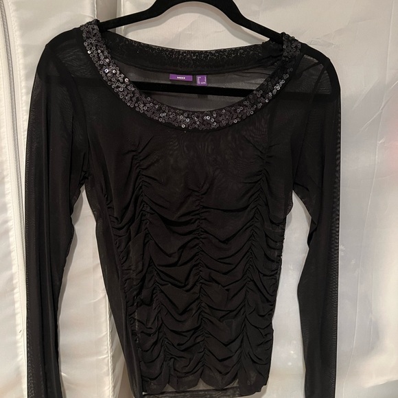 Sheer black evening too with Sequined collar. - Picture 3 of 3